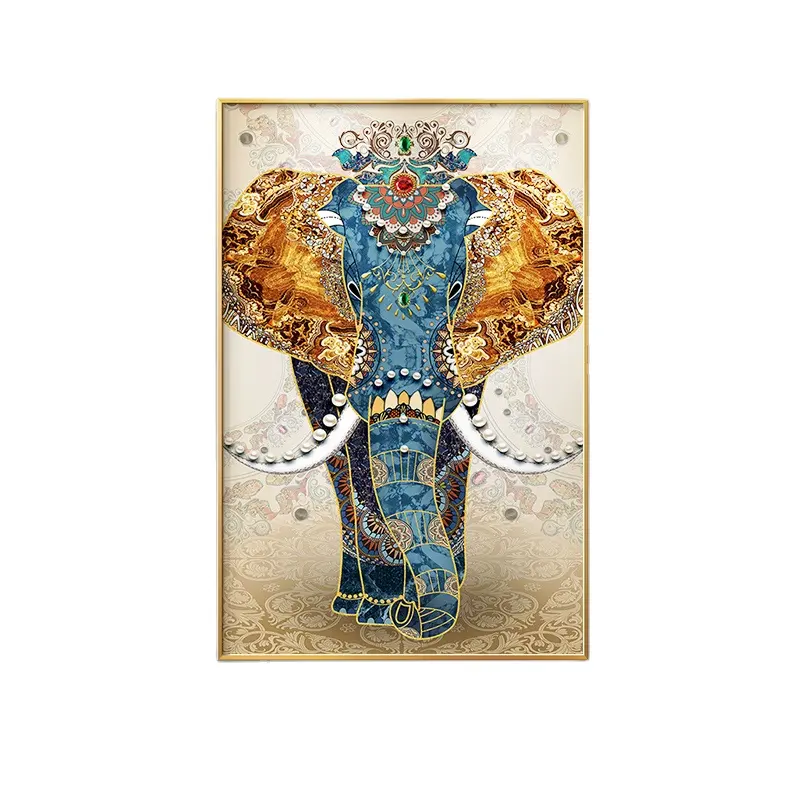 Pintura en lienzo de elefante abstracto impresiones de animales imágenes de arte de estilo de Oriente Medio decoración de Arabia Saudita carteles arte de pared