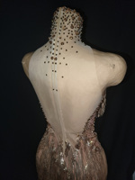 Robe de soirée en diamant doré, paillettes dorées, glands, robe de compétition de danse latine, strass, robe de soirée en boîte de nuit