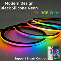 Lampu Strip LED Neon Digital RGB Full Color DMX512 Outdoor Pixel Tahan Air IP67 24V Chasing Running Hitam
