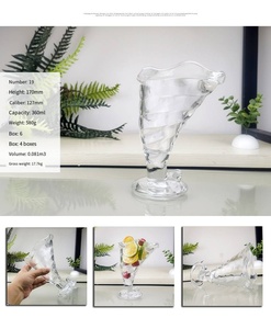 แก้วทรงเปลือกหอย <span class=keywords><strong>HR</strong></span> Glassware รุ่นแฟนซี โมเดิร์น สำหรับใส่ไอศกรีม มิลค์เชค ขนาด 350 มล. เหมาะสำหรับงานปาร์ตี้ งานแต่งงาน ร้านอาหาร - Product Image 3
