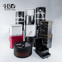 Boîte en carton ronde personnalisée avec logo imprimé, fournitures de luxe pour fleuristes, boîte d'emballage cylindrique pour fleurs avec poignée en ruban