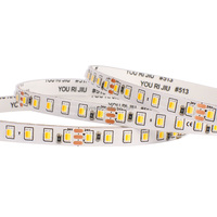 Bande LED SMD 2835 CCT 2-en-1 24V 8mm 120 LED/m, éclairage en bande LED à température de couleur 2700K-6500K, double blanc
