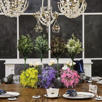 Bouquets de fleurs colorés très demandés, magnifiques décorations de bouquets de mariage, feuilles de fougère artificielles en plastique, plantes décoratives pour la maison