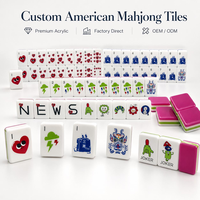 Juego de Mahjong Americano Automático Plegable de 160 Fichas, Acrílico en Capas, Patrón Impreso Personalizado, Fabricante OEM ODM, Juego de Mesa al por Mayor