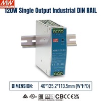 Alimentation électrique Mean Well NDR-120-12 120W 10A 12V Rail DIN SMPS AC/DC, alimentation à découpage ultra-mince pour usage industriel