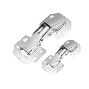 Charnière à ressort en métal de 3 pouces, sans perçage, à montage en surface, dissimulée, pour armoire, finition nickel moderne, pour salon, bureau à domicile, cuisine - Product Image 2