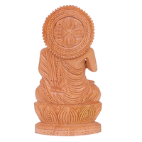 Statue de Bouddha en bois poli fait main de 8 pouces, figurine spirituelle antique, décoration d'intérieur, forme irrégulière, décoration de table, objet de collection