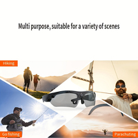 Lunettes de sport avec caméra unique stabilisée HD 1080P - Caméra portable à porter, charge micro USB pour la conduite à moto et les activités de plein air