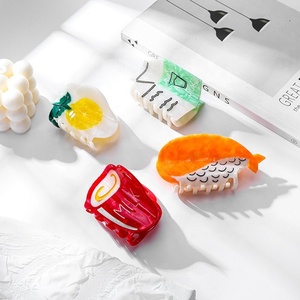 Pinza para el pelo de mujer estilo coreano 2026, nueva, con forma de comida, de acetato, para moños y peinados, accesorio con diseño de donut y croissant. - Product Image 6