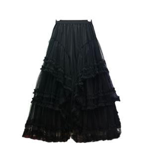 <span class=keywords><strong>Jupe</strong></span> à volants asymétrique de couleur unie de taille haute pour femmes, <span class=keywords><strong>tutu</strong></span> en tulle ligne - Product Image 5