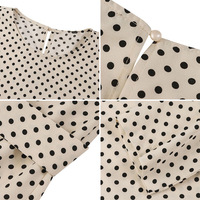 Robe élégante à pois musulmans grande taille pour femmes Robe trapèze large à manches longues