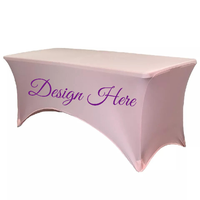 Taplak Meja Polyester Stretch 260gsm dengan Logo Custom, Spandex Elastis, Tema Anime, Portabel, Mudah Dipasang, Digital, untuk Pameran Dagang