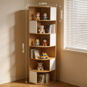 Librero Moderno <span class=keywords><strong>de</strong></span> Madera Sólida, Estante para Libros, Estantes para Libros para Sala <span class=keywords><strong>de</strong></span> Estar, Mueble <span class=keywords><strong>de</strong></span> Almacenamiento <span class=keywords><strong>de</strong></span> Esquina para el Hogar - Product Image 4