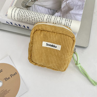 Mini pochette de maquillage en velours côtelé personnalisée en usine sac de rangement de maquillage de voyage personnalisé avec grand sac à main de rangement pour serviettes à glissière