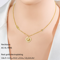 Collier ajustable en acier inoxydable plaqué or 18 carats avec pendentif fleur en zircon, bijoux pour femmes, vente chaude, haute qualité