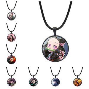 Популярные аниме окружающие аксессуары демон убийца тема время драгоценный камень кулон свитер цепочка Ожерелье - Product Image 1