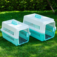Plateau de transport aérien en gros boîte en plastique pour chat de luxe grand chenil sur roue noir cage de transport pour animaux de compagnie grande caisse lourde pour chien