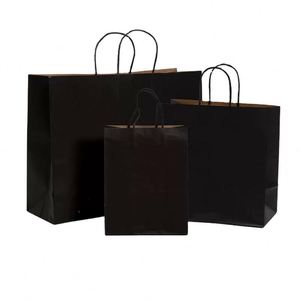 Reciclado tamaño personalizado marrón 100gsm mango de papel trenzado comida para llevar compras Kraft arte bolsa de papel para promociones - Product Image 6