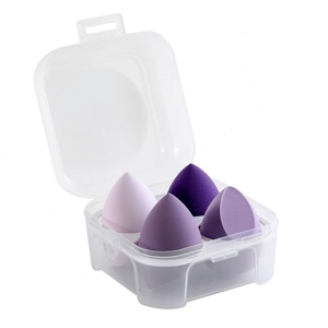 Kit de 4 éponges de maquillage en PU hydrophile sans latex, douces, pour fond de teint et poudre, lavables, pour femmes - Product Image 2