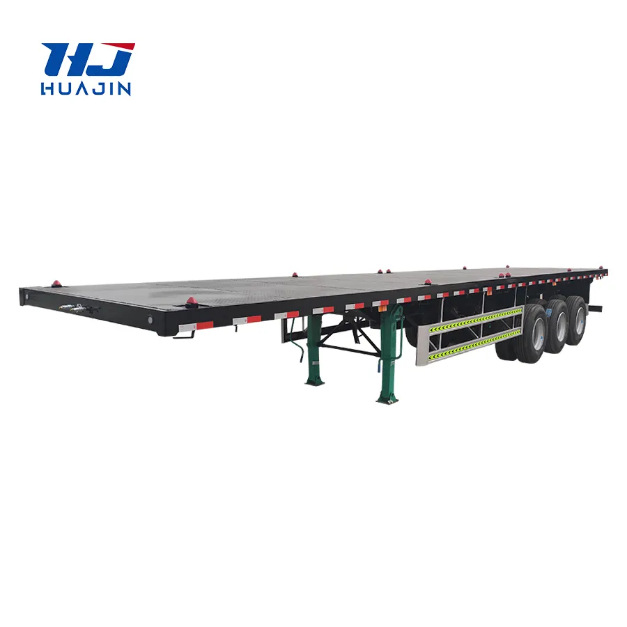 Tri-axle 3 4 5 as roda 40ft Trailer 50 ton 20 kaki 40 kaki 50ft 53ft kontainer Chassis Flatbed Semi Trailer untuk dijual