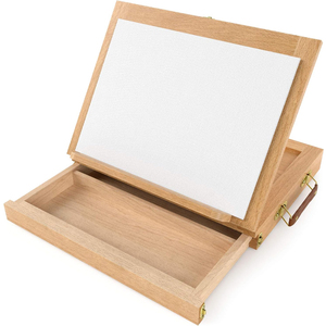 Chevalet de table <span class=keywords><strong>en</strong></span> <span class=keywords><strong>bois</strong></span> Boîte de chevalet d'artiste portable Chevalet de table de bureau réglable avec tiroir de rangement et <span class=keywords><strong>palette</strong></span> - Product Image 4