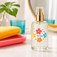 Étiquettes autocollantes rondes en vinyle imperméable avec logo personnalisé, impression florale personnalisée, étiquettes en rouleau pour produits de beauté