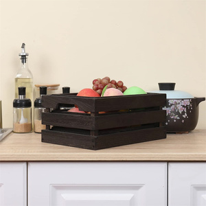 Caisse en bois rustique polie <span class=keywords><strong>pas</strong></span> chère avec poignées, imitation antique, style ferme, pour présentation décorative, grande boîte <span class=keywords><strong>à</strong></span> <span class=keywords><strong>pommes</strong></span> - Product Image 2