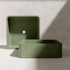 Modern OEM Color Fluted Concrete Washbasin Ribbed Cement Vessel Sink Above Counter GFRC Lavabo For Luxury Bathroom - Product Image 5
