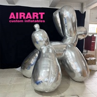 Mascotte de chien gonflable mignonne sur mesure, vente en gros, événements, décoration de fête, ballon de chien argenté gonflable