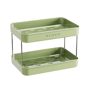 Uforu Double Tier Storage Rack <b>Large</b> Capacity Drain <b>Tray</b> For Kitchen Utensils - Product Image 1