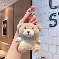 Mignon porte-clés pendentif en peluche ours et lapin, pour sac à dos et voiture, cadeau pour enfants et filles