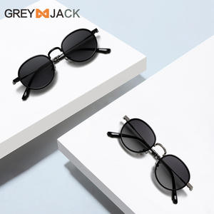 Gafas de sol redondas Greyjack con montura metálica, negras, unisex, UV400, polarizadas, tipo 3 - Product Image 1
