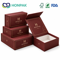 Boîte cadeau magnétique de luxe HONPAK, boîte pliante rigide personnalisée avec impression de logo, emballage cadeau haut de gamme pour bijoux et cosmétiques