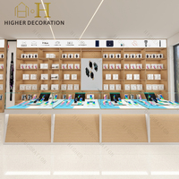 Vitrine numérique haut de gamme avec logo personnalisé pour magasin de téléphonie mobile, comptoir en verre pour téléphones