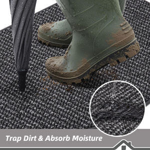 Tapis de <span class=keywords><strong>porte</strong></span> de trappeur de saleté demi-cercle tapis d'entrée lavables antidérapants tapis de sol de bienvenue à profil bas pour <span class=keywords><strong>porte</strong></span> avant arrière - Product Image 4