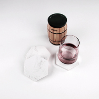Dessous de verre créatifs en marbre hexagonal, 5 pièces, verre nordique simple et créatif, en céramique, table isolation thermique, antidérapant, vente en gros