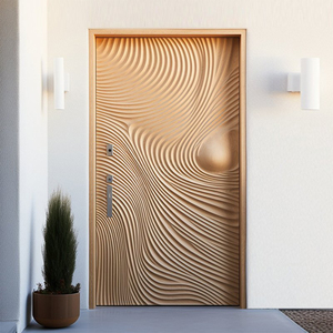 Seeyesdoor óc chó rắn gỗ bên ngoài cửa gỗ pivot cửa nhà hiện đại an ninh phía trước lối vào cửa với khóa thông minh - Product Image 4