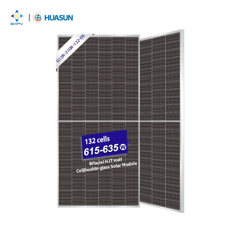 Huasun 615W Bifacial HJT Half Cell Solar Panels - Durable Double