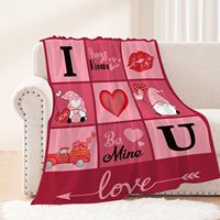 Cadeau pour la Saint-Valentin, couverture en flanelle chaude imprimée écologique, portable pour canapé et décoration intérieure