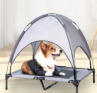 Lit de chien surélevé portable avec auvent, lit pour animaux de compagnie imperméable, respirant, pour le camping, la plage et les voyages