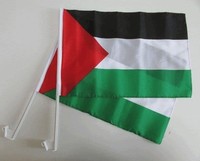 Drapeaux de voiture Palestine en polyester à impression personnalisée pas chers avec tige en plastique