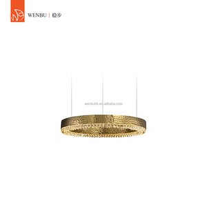 Luxury Chandelier Ring Pendant Honeycomb Stainless Steel+K9 <b>Crystal</b> <b>Mirror</b> Champagne Gold - Product Image 2