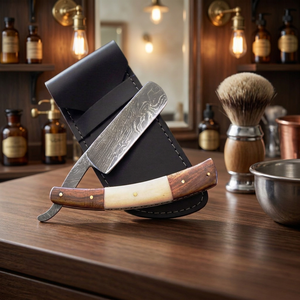 ASAP Foldable Damascus Stainless Steel Cut Throat <b>Razor</b> for <b>Men</b> Luxury Barber Straight <b>Razor</b> with Wood Handle - Product Image 6