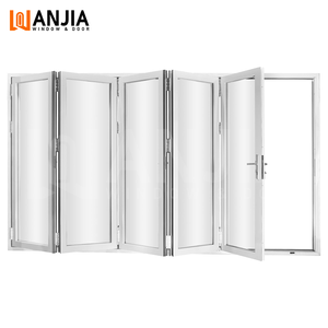 Wanjia năng lượng hiệu quả PVC thương mại Glass Bifold cửa có thể gập lại cửa trượt cho ngoài trời bên ngoài nhập nhà bếp sử dụng - Product Image 5