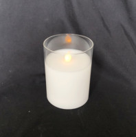 Bougies LED en verre blanc-Lampes de thé à batterie sans flamme avec minuterie, sans danger pour les enfants et les animaux domestiques-Décoration de la maison, Noël, Restaurant