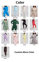 Combinaison de sport une pièce personnalisée pour femme, dos nu, respirante, avec fermeture éclair frontale, pour la gym, le fitness et le yoga