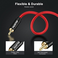 Conector RCA a RCA, conector ecológico de pvc, color dorado, cable auxiliar de audio, 1m, 3m, 5m, precio de fábrica