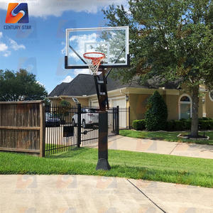 Cerceau de <span class=keywords><strong>basket</strong></span>-ball extérieur à hauteur réglable avec panneau en verre trempé et <span class=keywords><strong>filet</strong></span> pour l'école et le jeu des enfants - Product Image 1