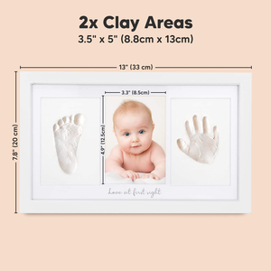 <span class=keywords><strong>Cadre</strong></span> photo premium en argile blanche pour empreintes de mains et de pieds de bébé, idéal pour cadeau de baby shower ou souvenir - Product Image 3