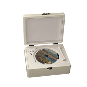 Reproductor de CD portátil retro, conexión inalámbrica, sistema de audio estéreo vintage tipo maleta, entrada USB/AUX, caja de música para decoración del hogar, regalo. - Product Image 6